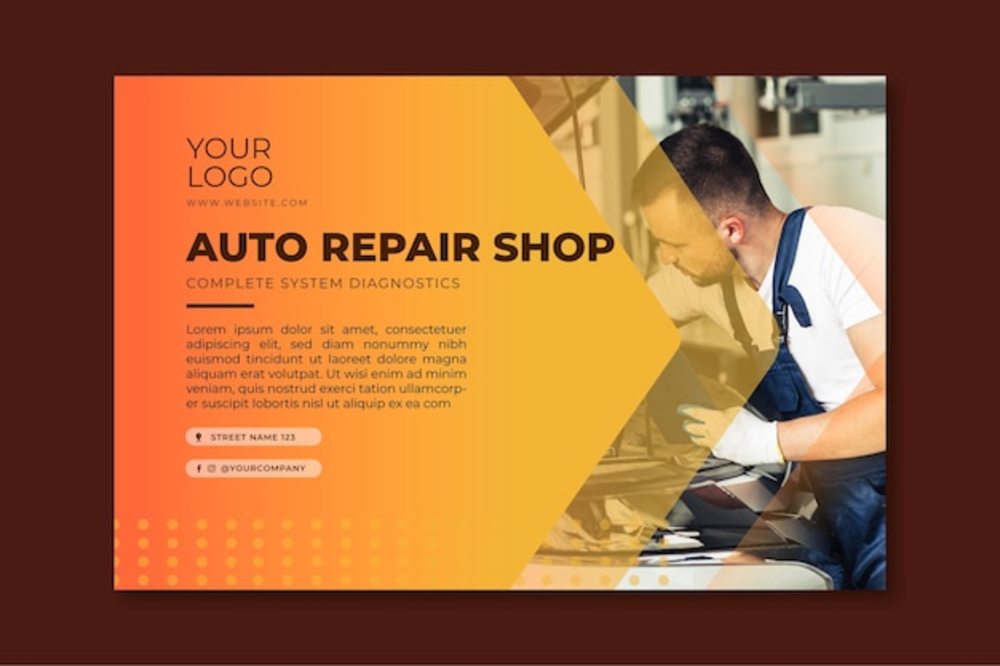 機械廣告橫幅模板